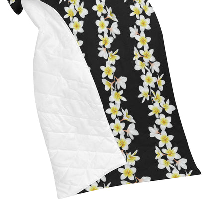 White Plumeria Pattern Print Design PM08 Premium Quilt