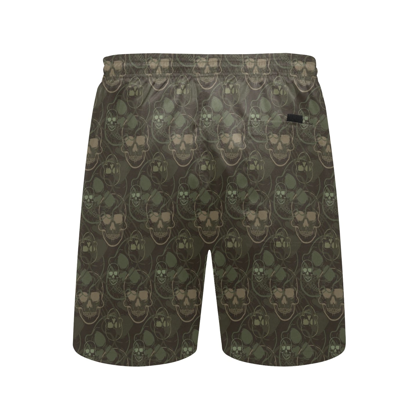 Skull Camo Style Print Design LKS308 Men's Swim Trunks Beach Shorts