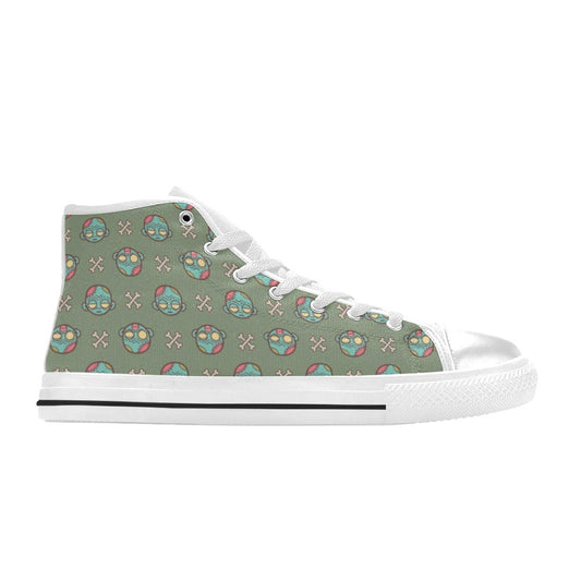 Zombie Print Design LKS301 Men's High Top Canvas Shoes