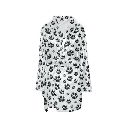 Paw Themed Print Women's Fleece Robe