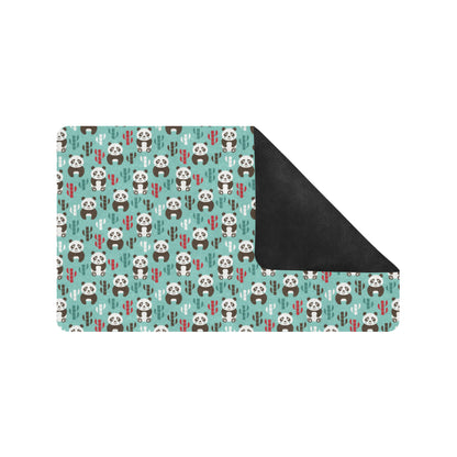 Panda Bear Cute Themed Print Rubber Doormat