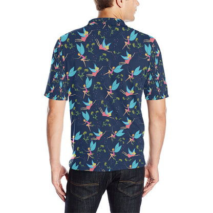 Fairy with flower Print Pattern Men Polo Shirt