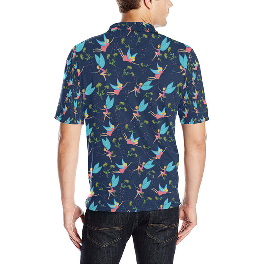 Fairy with flower Print Pattern Men Polo Shirt