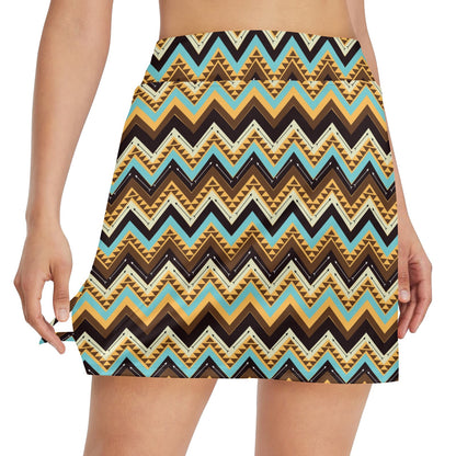 Southwest Pattern Print Design LKS301 17" Golf & Pickleball Skort with Pockets