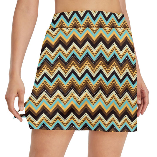 Southwest Pattern Print Design LKS301 17" Golf & Pickleball Skort with Pockets