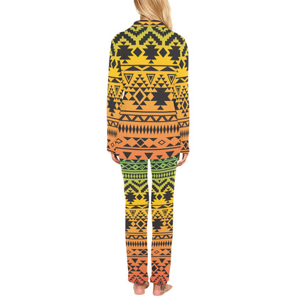 Rastafarian Pattern Print Design A04 Women's Long Pajama Set