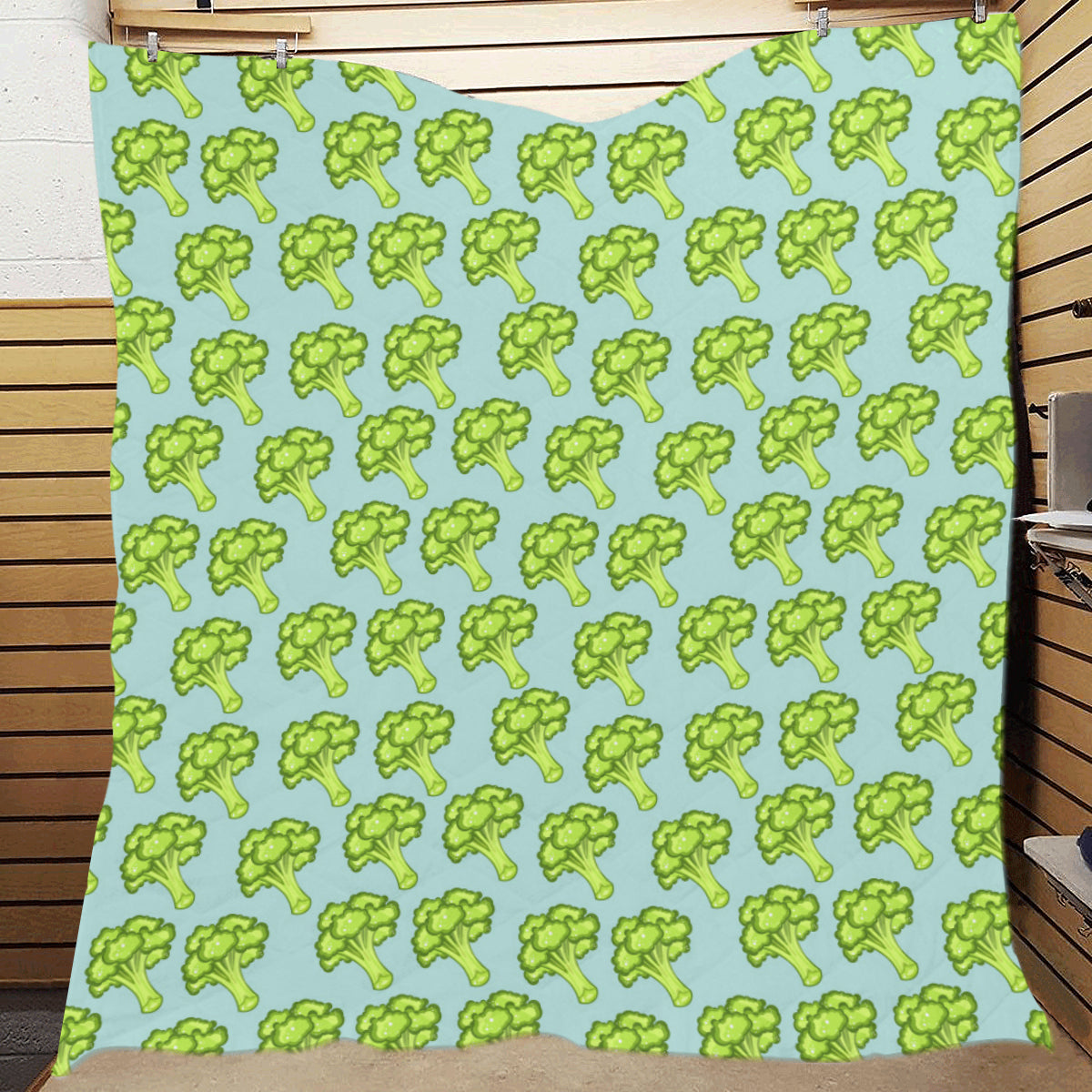 Broccoli Pattern Print Design 02 Premium Quilt