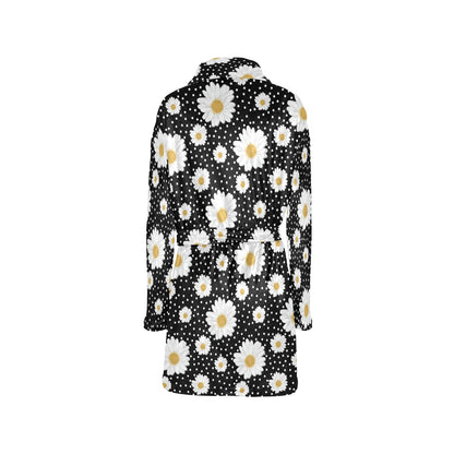 Daisy Pattern Print Design DS02 Women's Fleece Robe