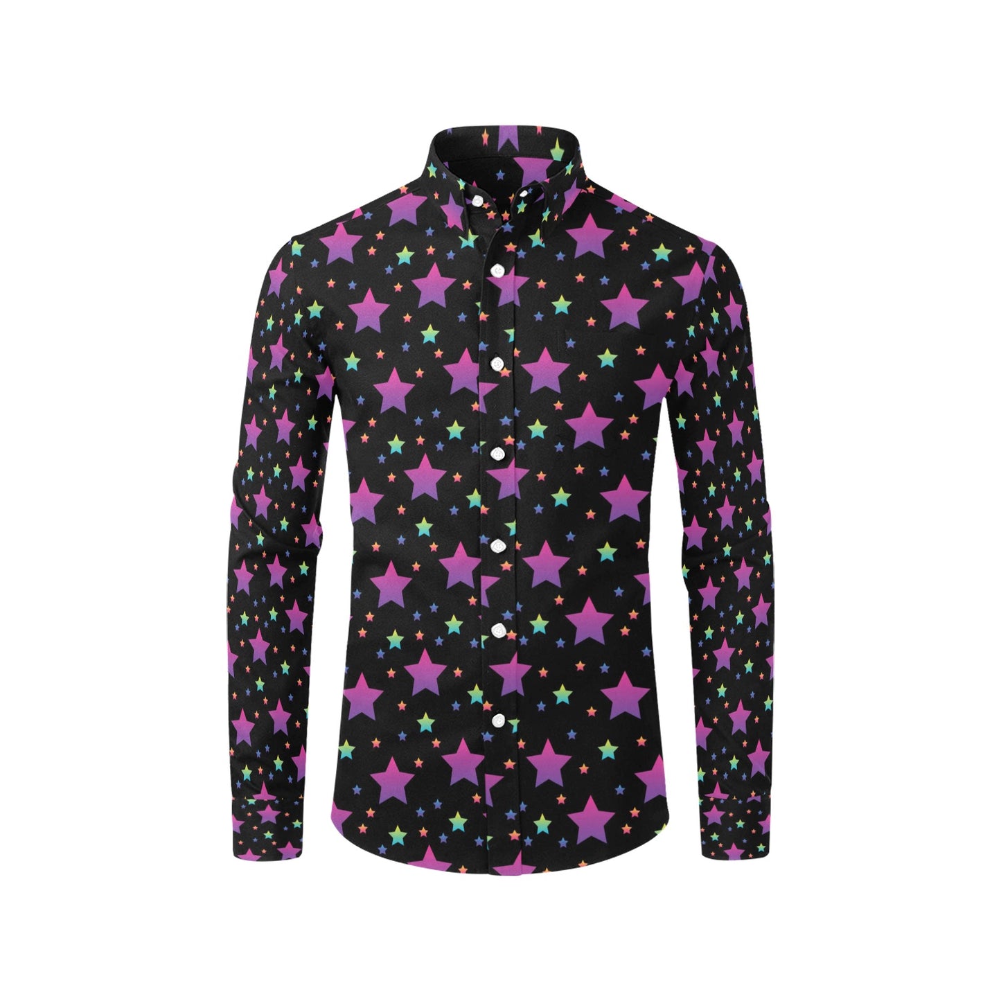 Star Print Design LKS305 Men's Long Sleeve Dress Shirt