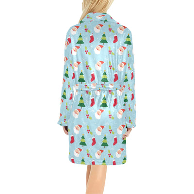 Santa Themed Print Design LKS301 Women's Fleece Robe