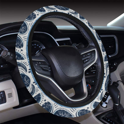 Sun Moon Pattern Print Design LKS306 Steering Wheel Cover with Elastic Edge