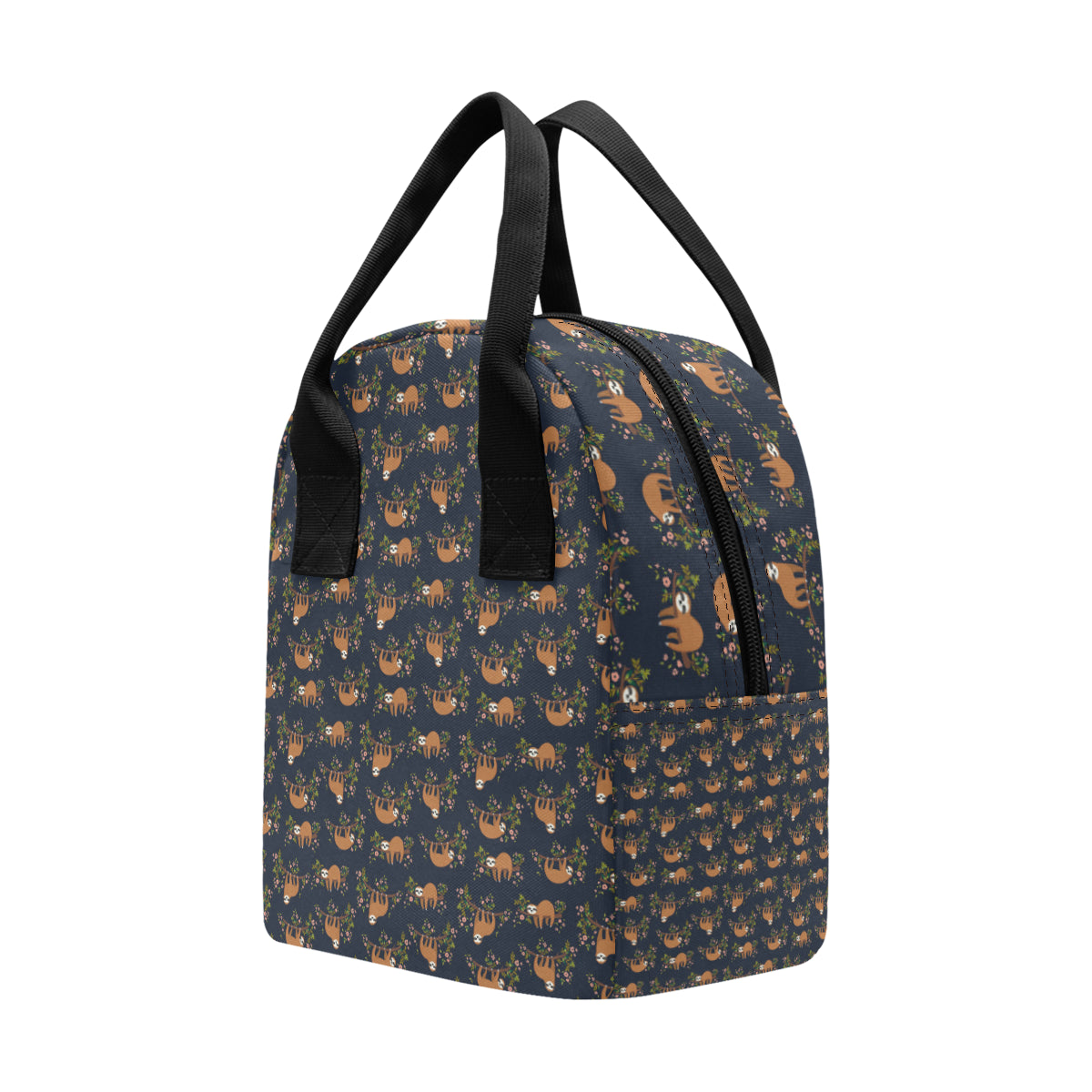 Sloth flower Design Themed Print Insulated Lunch Bag
