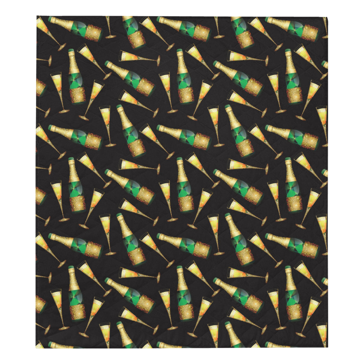 Champagne Pattern Print Design 02 Premium Quilt
