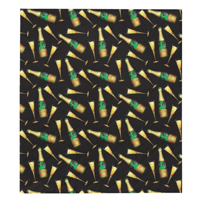 Champagne Pattern Print Design 02 Premium Quilt