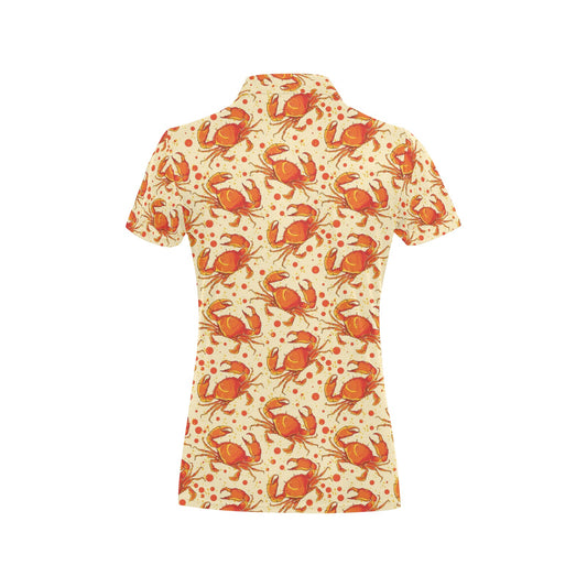 Crab Pattern Print Design 01 Women's Polo Shirt