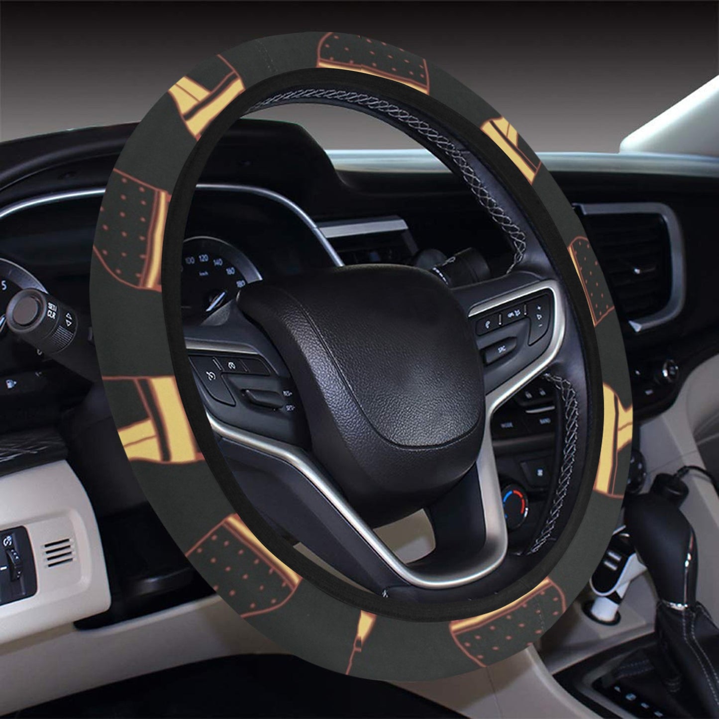 Ancient Greek Human Print Design LKS306 Steering Wheel Cover with Elastic Edge