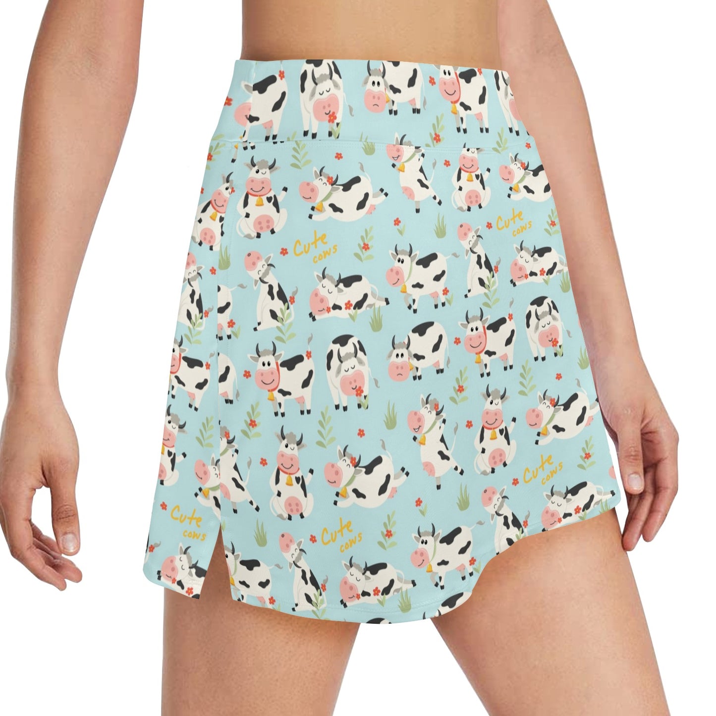 Cattle Print Design LKS403 17" Golf & Pickleball Skort with Pockets