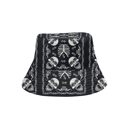 Bandana Skull Black White Print Design LKS306 Unisex Bucket Hat
