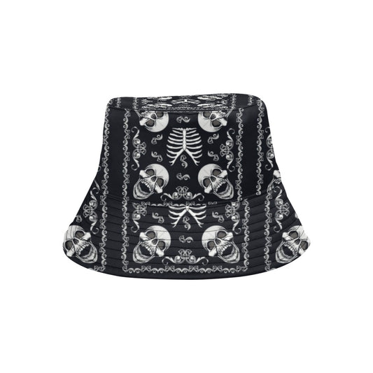 Bandana Skull Black White Print Design LKS306 Unisex Bucket Hat