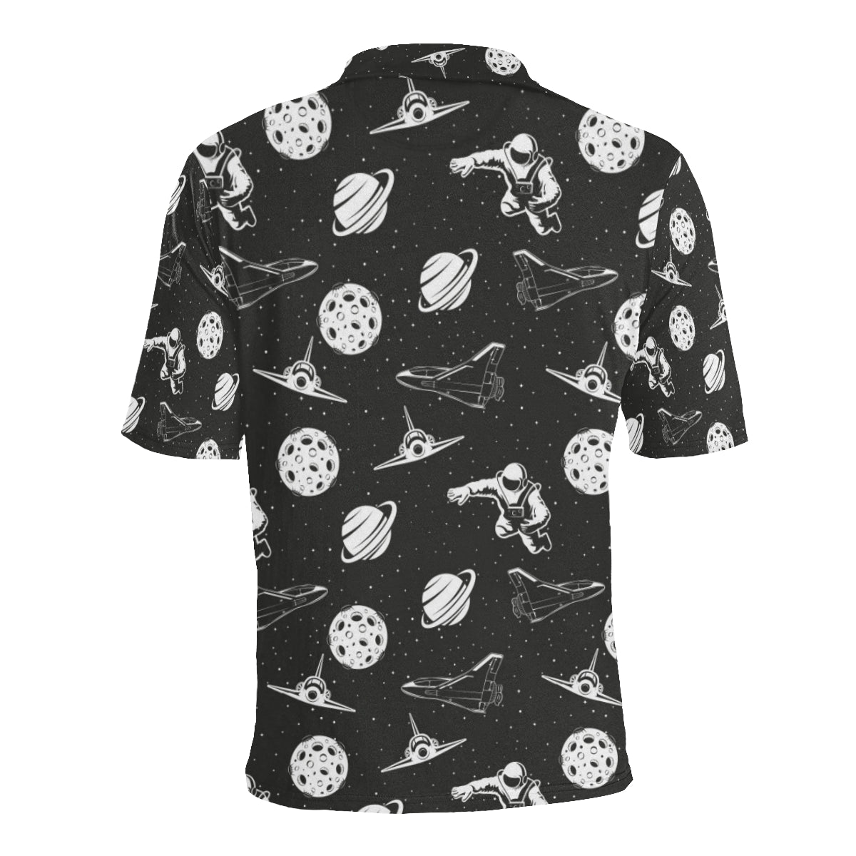 Space Astronauts Print Men Polo Shirt