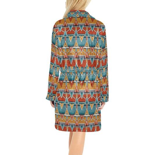 Kente Print African Design Themed Women's Fleece Robe