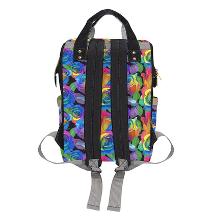 Rose Pattern Print Design RO02 Diaper Bag Backpack