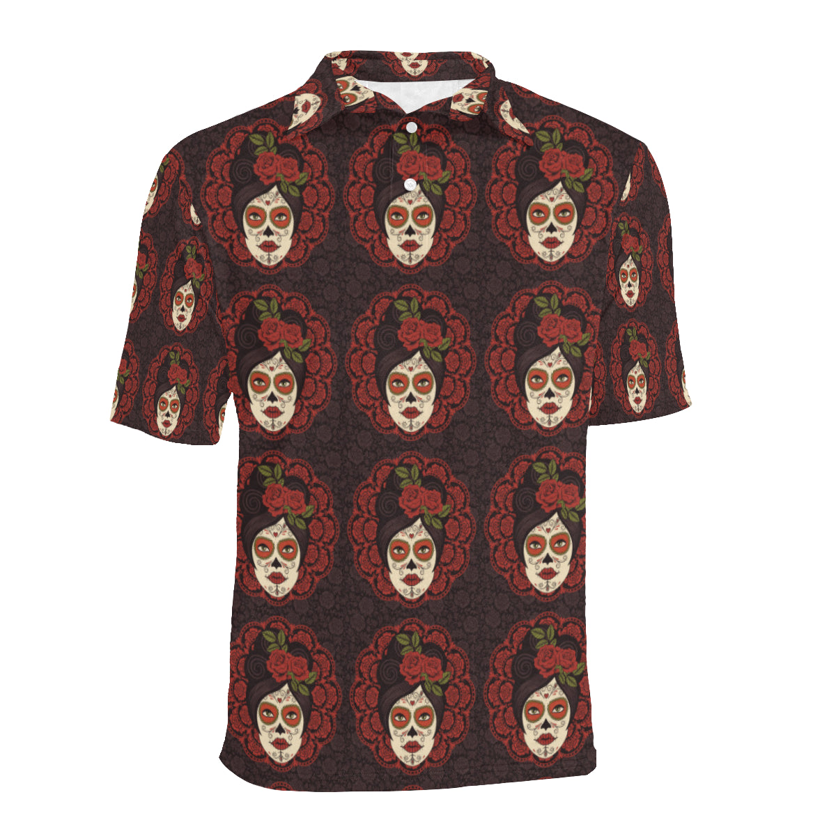Day of the Dead Mexican Girl Men Polo Shirt