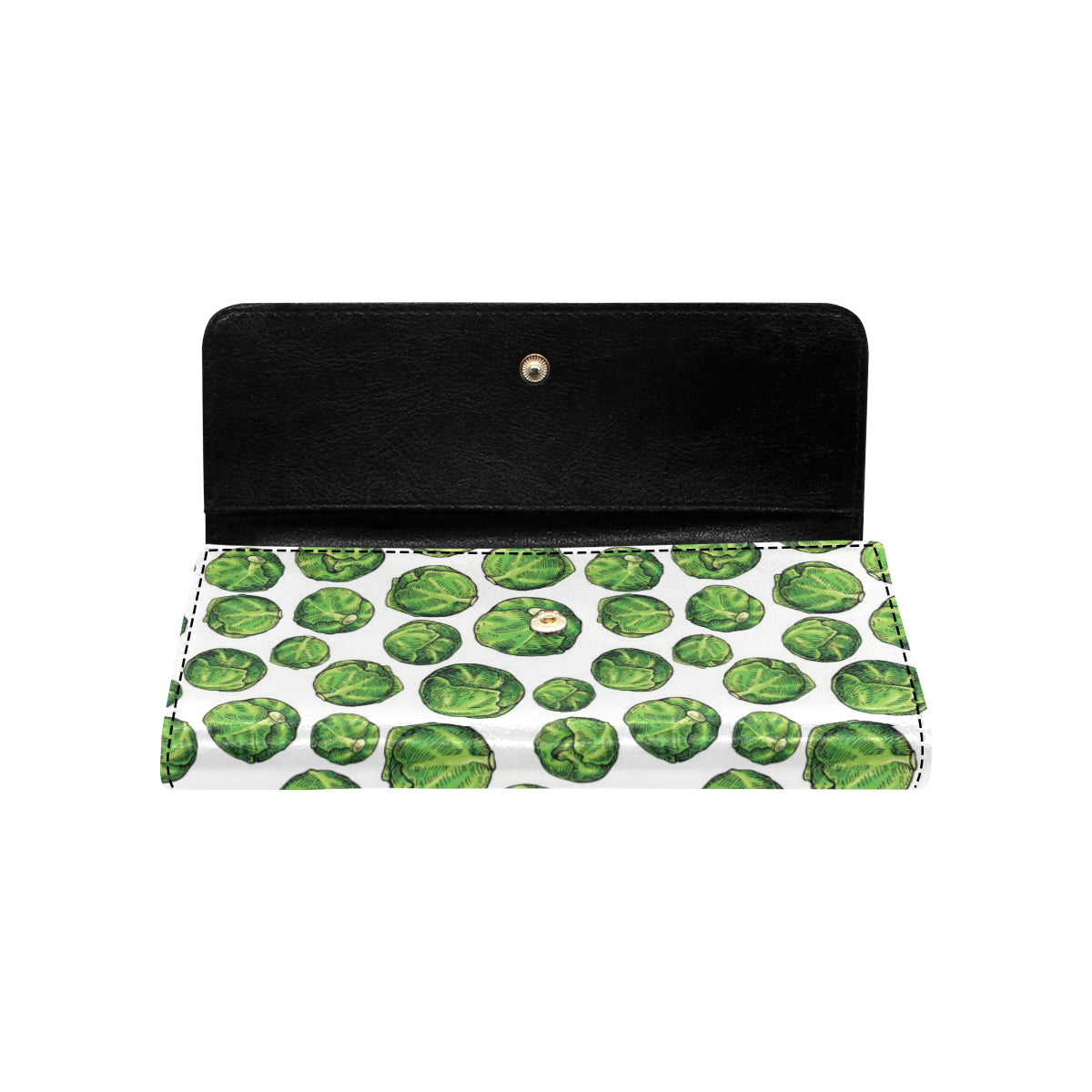 Brussels Sprouts Pattern Print Design 02 Women's Trifold Wallet