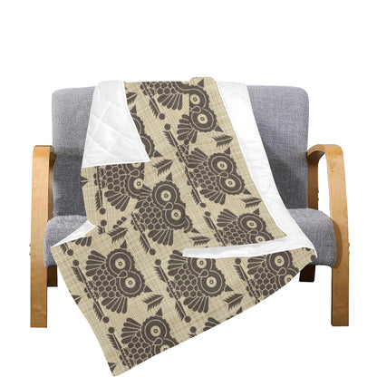 Owl Pattern Print Design A01 Premium Quilt