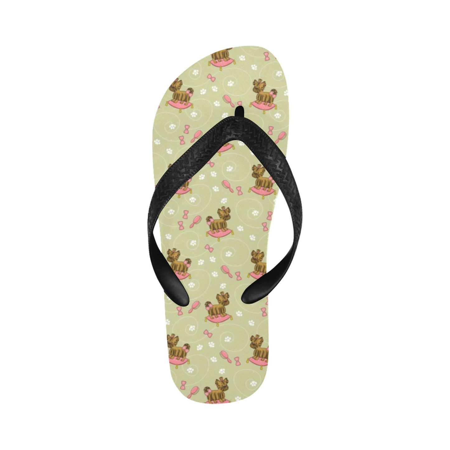 Yorkshire Cute Terriers Print Design LKS301 Flip Flops