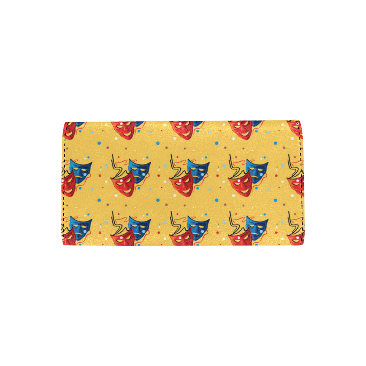 Acting Mask Pattern Print Design 02 Women's Trifold Wallet