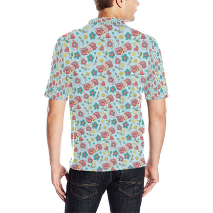 Crochet Pattern Print Design 01 Men Polo Shirt