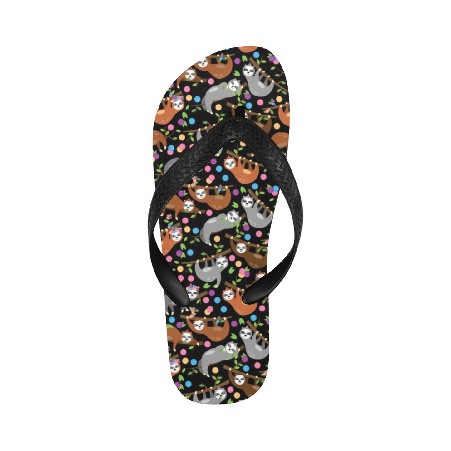 Sloth Print Design LKS306 Flip Flops