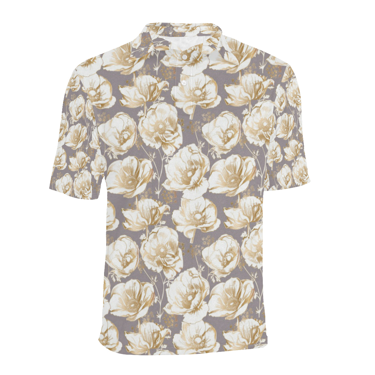 Anemone Pattern Print Design AM05 Men Polo Shirt