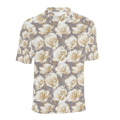 Anemone Pattern Print Design AM05 Men Polo Shirt