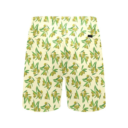 Olive Print Design LKS302 Men's Swim Trunks Beach Shorts