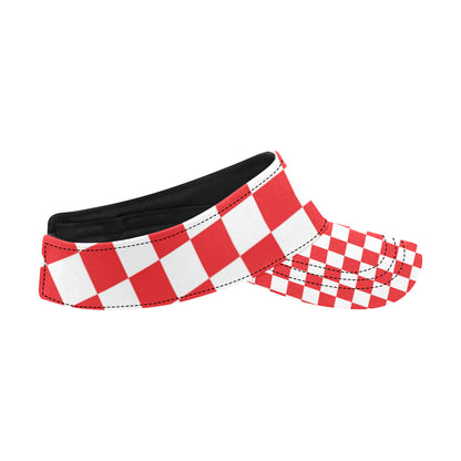 Checkered Red Pattern Print Design 04 Unisex Sun Visor