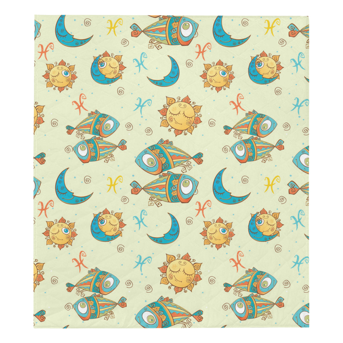 Pisces Pattern Print Design A03 Premium Quilt