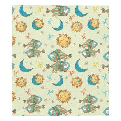 Pisces Pattern Print Design A03 Premium Quilt