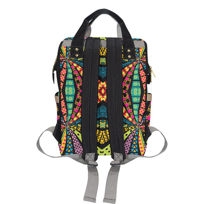 Kaleidoscope Pattern Print Design 05 Diaper Bag Backpack