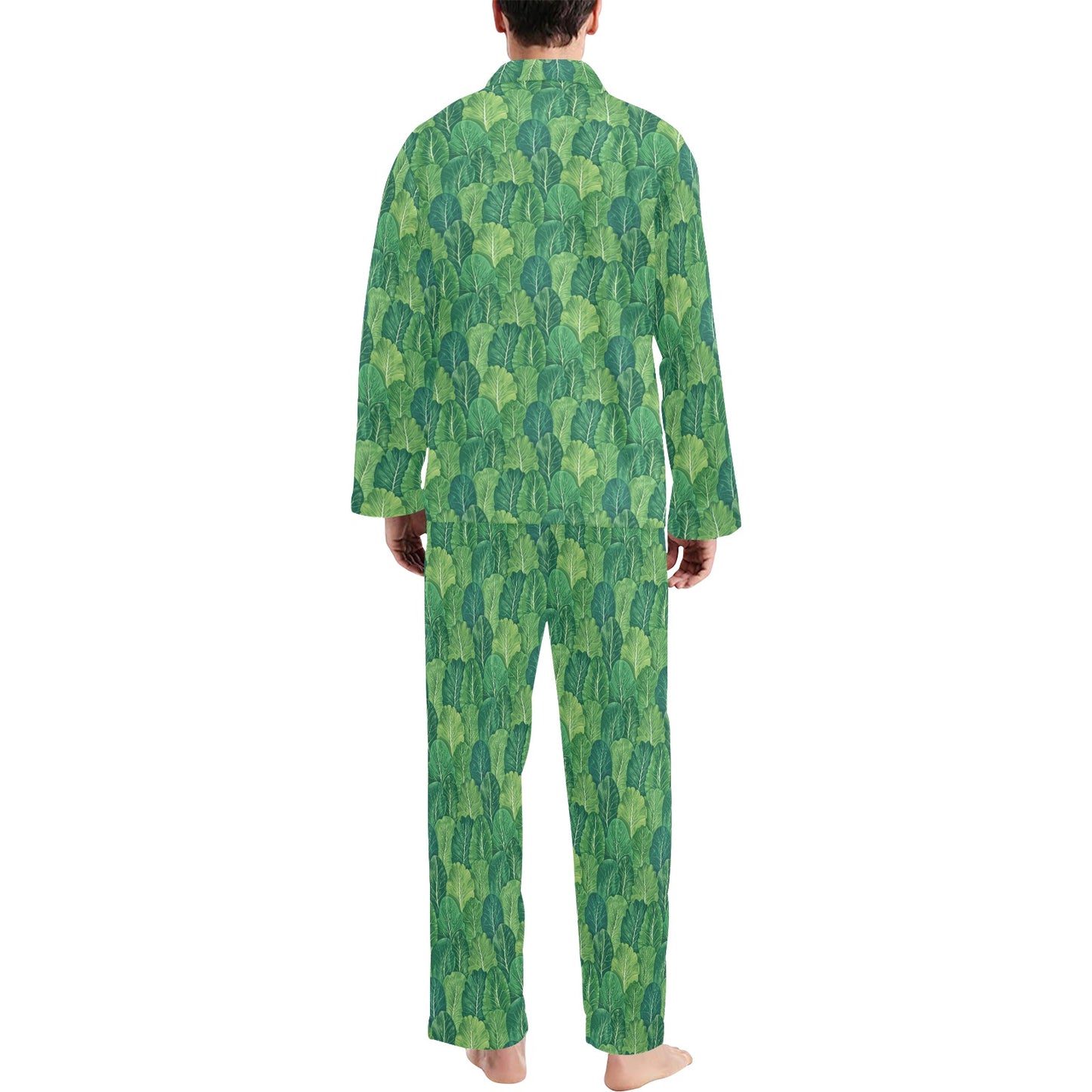 Cabbage Pattern Print Design 02 Men's Long Pajama Set
