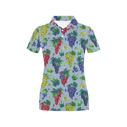 Grape Pattern Print Design GP06 Women's Polo Shirt