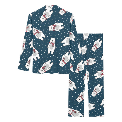 Polar Bear Pattern Print Design PB05 Women's Long Pajama Set