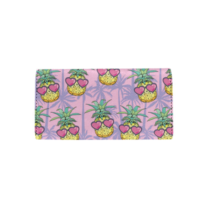 Pineapple Pattern Print Design PP06 Women's Trifold Wallet