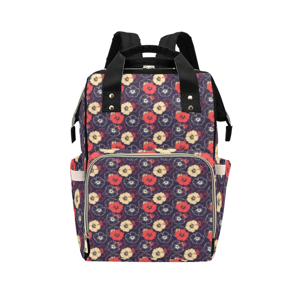 Tropical Flower Print Design LKS302 Diaper Bag Backpack