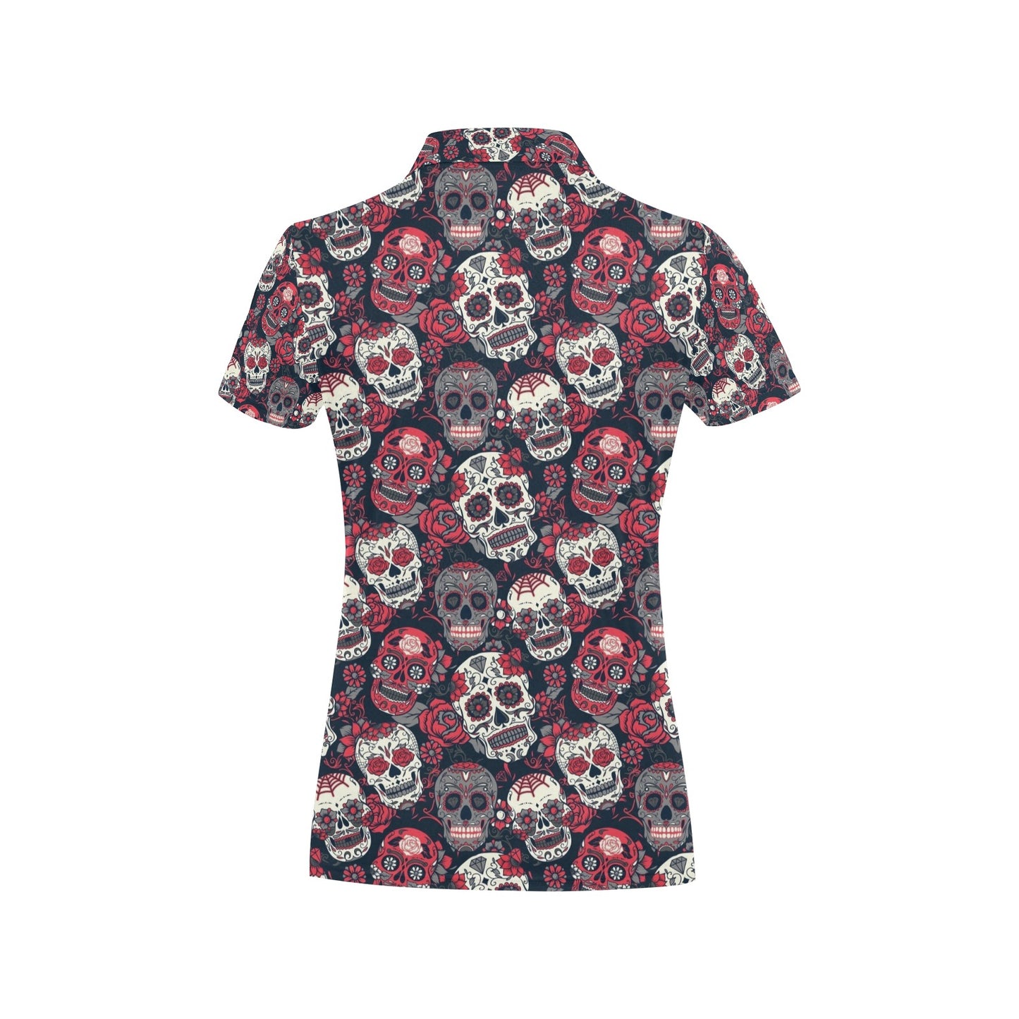 Sugar Skull Print Design LKS303 Women's Polo Shirt