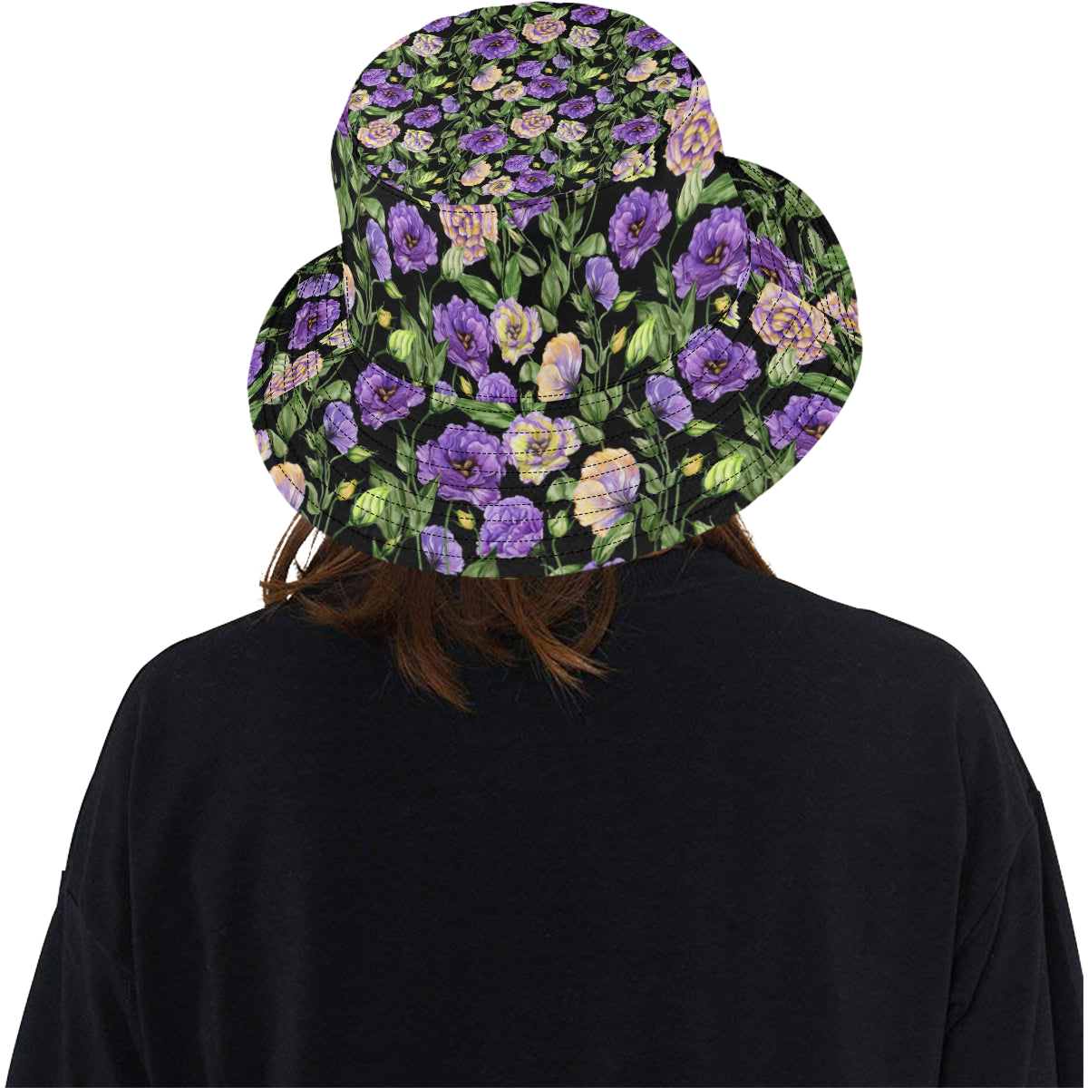 Lisianthus Pattern Print Design LT02 Unisex Bucket Hat