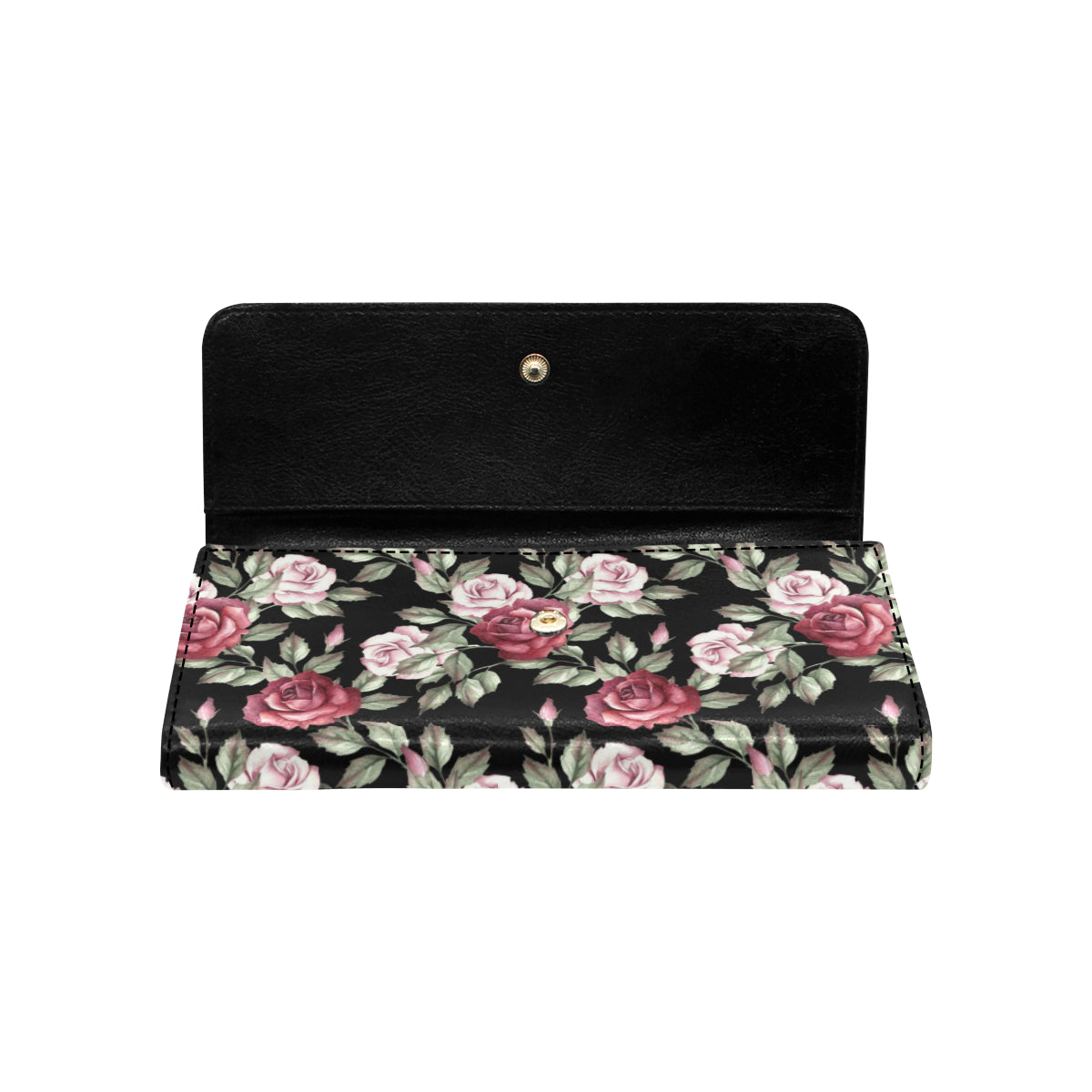 Rose Red Pink Pattern Print Design RO03 Women's Trifold Wallet