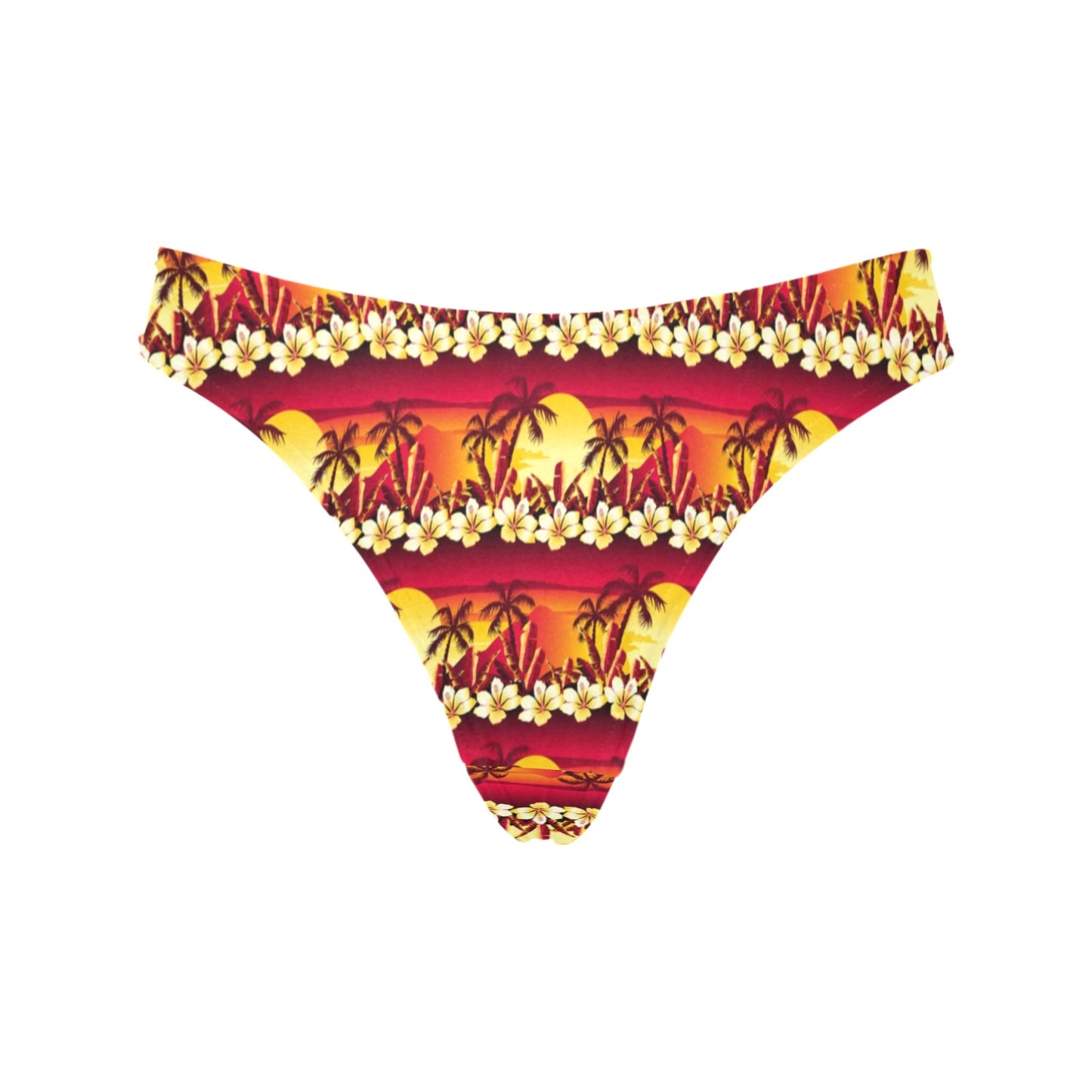 Hawaiian Tropical Sunset Hibiscus Print Women's Thongs
