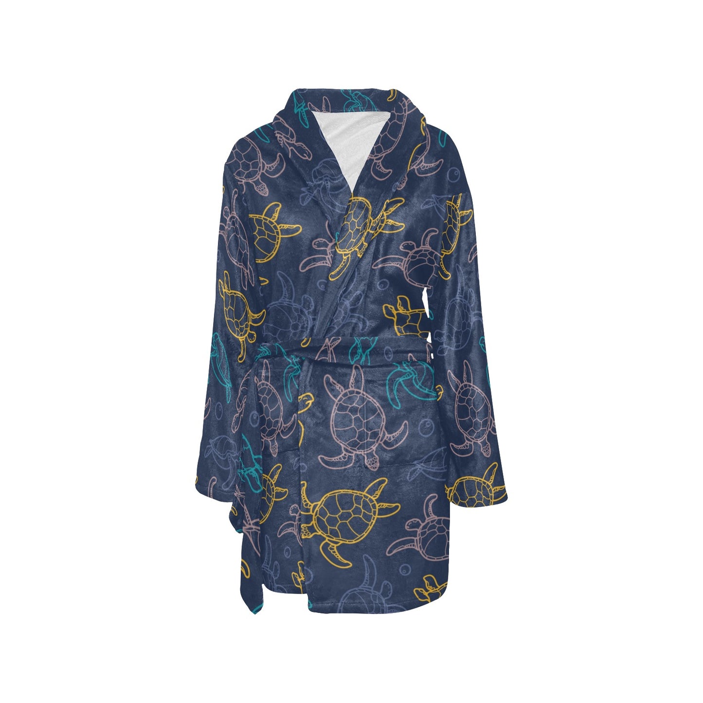 Sea Turtle Baby Print Women's Fleece Robe